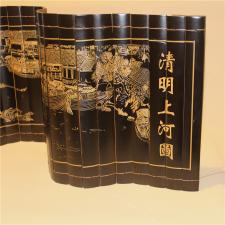 竹雕刻竹简字画仿古清明上河图特价工艺品摆件挂饰定制订做